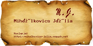 Mihálkovics Júlia névjegykártya